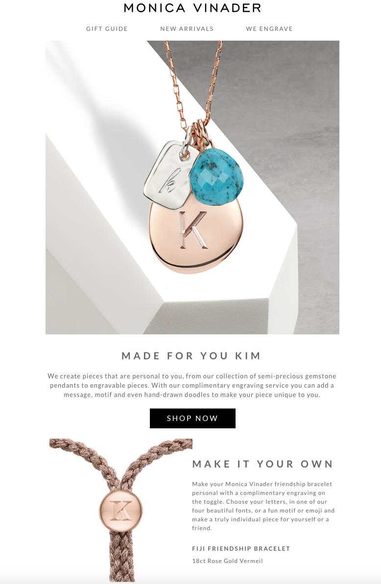 Monica Vinader upgraded their email marketing Monica Vinader upgraded their email marketing