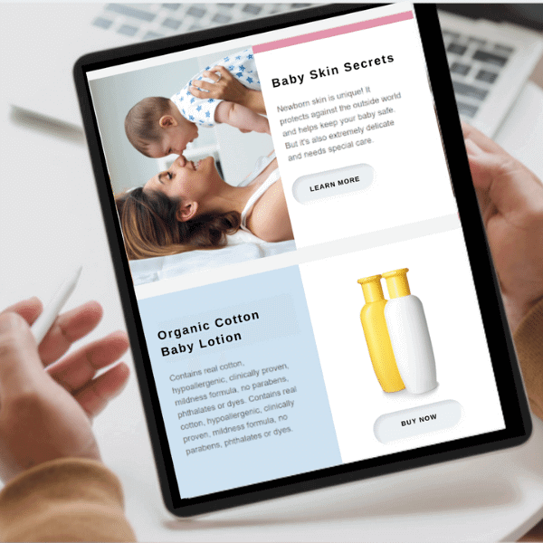 CRM example Dynamic & shoppable CRM campaigns